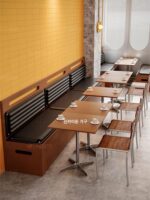 커피숍 테이블과 의자 조합 산업 스타일 카드 시트 소파 밀크티 숍 간단한 식사 가벼운 음식 가게 오션 보드 다이닝 의자 상업용 - 이미지 3