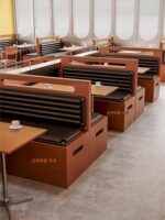 커피숍 테이블과 의자 조합 산업 스타일 카드 시트 소파 밀크티 숍 간단한 식사 가벼운 음식 가게 오션 보드 다이닝 의자 상업용 - 이미지 4