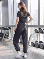 KAYANTY 체육관 러닝 스포츠 슈트 여성 가을 ​​겨울 야외 아침 러닝 슬림 요가복 느슨한 속건성 의류 - 이미지 5