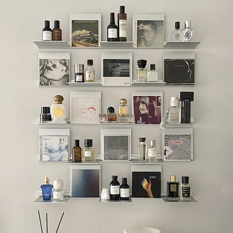 main_855848289208_0-1 모던 심플 스테인리스 스틸 접이식 랙 벽면 장착형 다층 책장 한 단어 파티션 디스플레이 랙 장식용 디스플레이 랙 - 이미지 1