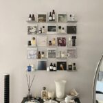 모던 심플 스테인리스 스틸 접이식 랙 벽면 장착형 다층 책장 한 단어 파티션 디스플레이 랙 장식용 디스플레이 랙 - 이미지 2