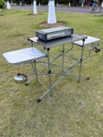 BBQ 야외 바베큐 테이블 알루미늄 합금 캠핑 테이블 캠핑 접이식 테이블 자율 주행 피크닉 장비 모바일 주방 - 이미지 2