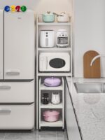 주방 특수형 랙 공간 활용 유물 보관 랙 바닥형 다층 전기 냄비 보관 랙 틈새 랙