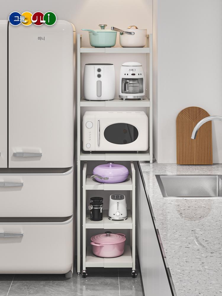 main_856065268954_0-1 주방 특수형 랙 공간 활용 유물 보관 랙 바닥형 다층 전기 냄비 보관 랙 틈새 랙 - 이미지 1