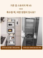 주방 특수형 랙 공간 활용 유물 보관 랙 바닥형 다층 전기 냄비 보관 랙 틈새 랙 - 이미지 2