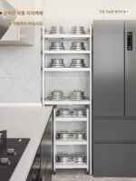 주방 특수형 랙 공간 활용 유물 보관 랙 바닥형 다층 전기 냄비 보관 랙 틈새 랙 - 이미지 4