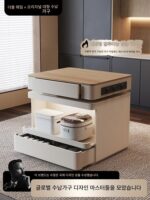 더블 고래 원목 고래 C형 싱글 아일랜드 테이블 분리형 신품 고급형 라이트 럭셔리 록 플레이트 식탁 텔레스코픽 다운턴 캐비닛 가이드 테이블 레스토랑