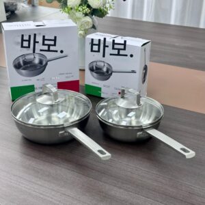수출형 이탈리아 브랜드 18/10 스테인리스 7겹 스틸 일체형 평저 소형 프라이팬 24*8cm 인덕션 쿠커