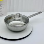 수출형 이탈리아 브랜드 18/10 스테인리스 7겹 스틸 일체형 평저 소형 프라이팬 24*8cm 인덕션 쿠커 - 이미지 5