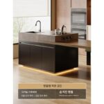 섬 테이블 식탁 통합 가정용 목재 그레인 록 플레이트 앤틱 스타일 섬 테이블 사용자 정의 가능한 접이식 오픈 키친 다운 - 이미지 5