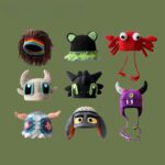 UR MCMR 일본 디자이너 조인트 울모자 겨울 따뜻한 만화 그린 니트 캡 - 이미지 5