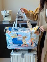 여성용 범용 휠 접이식 여행 가방, 가볍고 대용량, 트롤리 수하물 가방, 학생 기숙사 휴대용 여행 가방 - 이미지 2