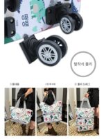 여성용 범용 휠 접이식 여행 가방, 가볍고 대용량, 트롤리 수하물 가방, 학생 기숙사 휴대용 여행 가방 - 이미지 4