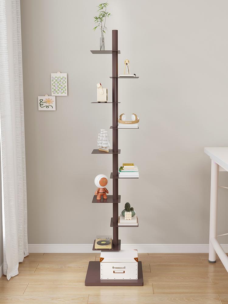 main_856546901693_0-1 다층 철제 선반 심플 보이지 않는 책장 사무실 홈 공간 절약 디스플레이 코너 좁은 측면 벽 보관 선반 - 이미지 1