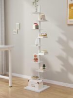 다층 철제 선반 심플 보이지 않는 책장 사무실 홈 공간 절약 디스플레이 코너 좁은 측면 벽 보관 선반 - 이미지 2