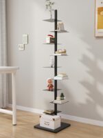 다층 철제 선반 심플 보이지 않는 책장 사무실 홈 공간 절약 디스플레이 코너 좁은 측면 벽 보관 선반 - 이미지 4