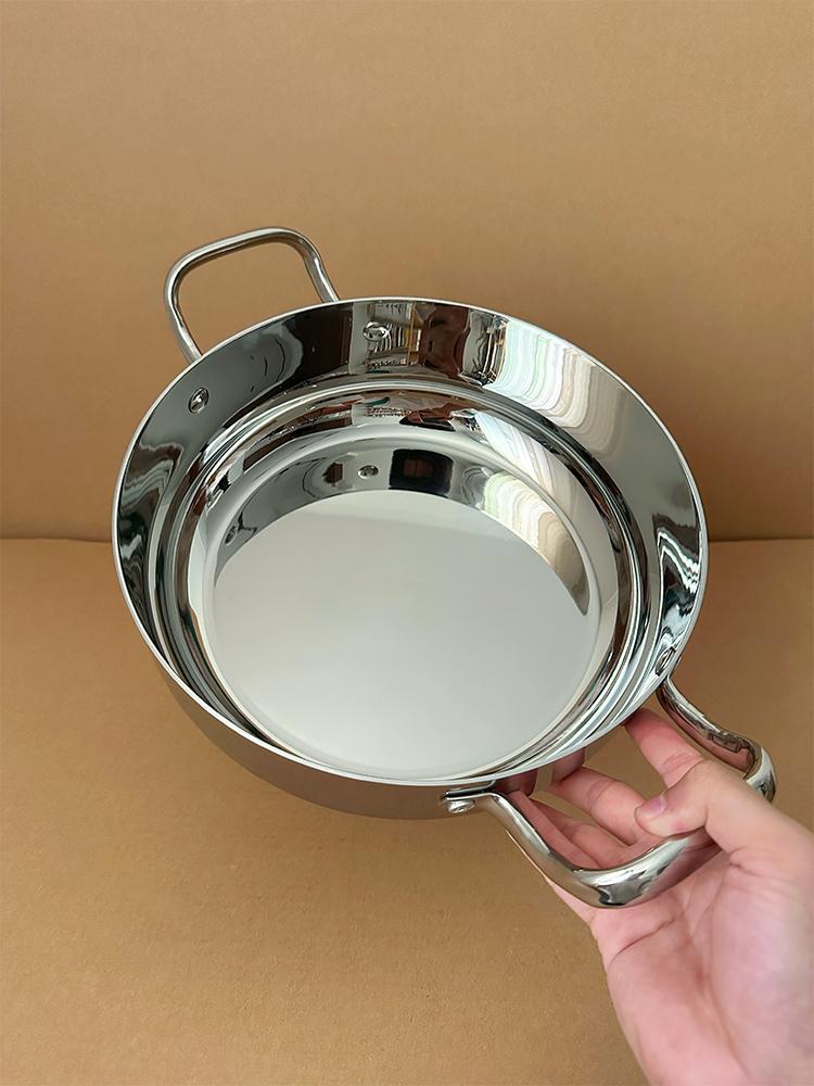 main_856569466940_0-1 백창가 · 316L 무코팅 3겹 스테인리스 스틸 냄비 두껍게 코팅 상업용 가정용 뚜껑이 있는 조리 냄비와 이중 귀 수프 냄비 - 이미지 1