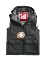 외국 무역 오리지널 테일 상품 남성 겨울 야외 두꺼운 코튼 조끼 후드 방풍 따뜻한 다중 포켓 작업복 코튼 코트 - 이미지 2