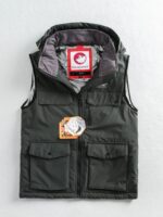 외국 무역 오리지널 테일 상품 남성 겨울 야외 두꺼운 코튼 조끼 후드 방풍 따뜻한 다중 포켓 작업복 코튼 코트 - 이미지 4