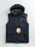 외국 무역 오리지널 테일 상품 남성 겨울 야외 두꺼운 코튼 조끼 후드 방풍 따뜻한 다중 포켓 작업복 코튼 코트 - 이미지 5