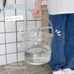 페인트 팬 버킷 특수 버킷 가정용 물 저장 세탁 휴대용 소형 버킷 학생 기숙사 투명 커버 두꺼운 플라스틱 - 이미지 2