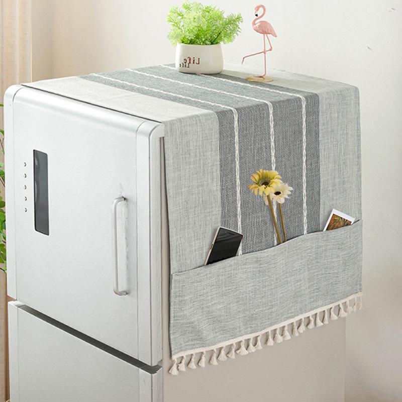 main_857371419737_0 더스트커버, 코튼리넨두꺼운냉장고커버 - 이미지 1