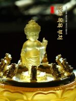 부처님 목욕 축제 세트 도구 유리 구룡 아기 왕자 부처님 동상 목욕 부처님 분지 석가모니 부처님 홀 제물 용품 - 이미지 2