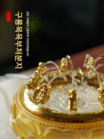 부처님 목욕 축제 세트 도구 유리 구룡 아기 왕자 부처님 동상 목욕 부처님 분지 석가모니 부처님 홀 제물 용품 - 이미지 3