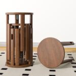 견고한 나무 의자 가정용 쌓을 수 있는 조합형 원형 의자 레스토랑 여분 쌓기 의자 식탁 식탁 의자 수납 의자 - 이미지 2