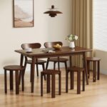 견고한 나무 의자 가정용 쌓을 수 있는 조합형 원형 의자 레스토랑 여분 쌓기 의자 식탁 식탁 의자 수납 의자 - 이미지 4