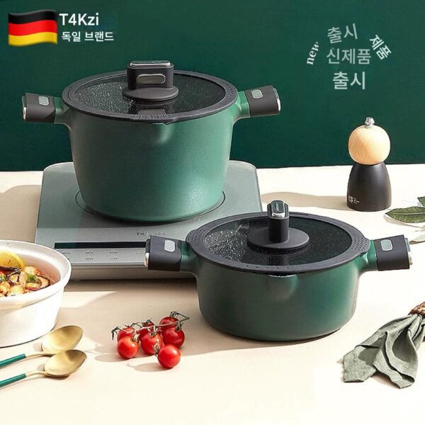 T4kzi 독일 돌수프 냄비 스튜 냄비 노스틱 냄비 가정용 죽 유도 쿠커 가스 스팀 프라이팬 인스턴트 국수 냄비