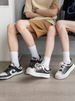 신장 코튼 솔리드 화이트 양말 3켤레 남녀 짧은 양말 중간 튜브 양말 스포츠 학생 양말 트렌디 커플 롱 양말 - 이미지 3