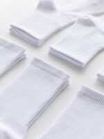 신장 코튼 솔리드 화이트 양말 3켤레 남녀 짧은 양말 중간 튜브 양말 스포츠 학생 양말 트렌디 커플 롱 양말 - 이미지 5