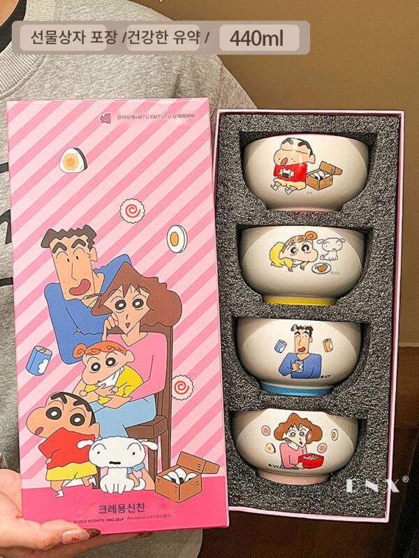 크레용신짱 도자밥그릇 가정용 2024 신상품 고가 식기세트 시리즈 이사선물