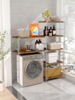 바닥형 랙 ins 스타일 모던 심플 거실 침실 수납 랙 다층 범용 철제 수납 선반 - 이미지 3