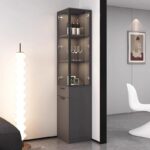 블랙 코너 캐비닛 코너 캐비닛 코너 랙 거실 와인 캐비닛 홈 디스플레이 캐비닛 벽 캐비닛 바닥 보관 캐비닛 - 이미지 2