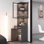 블랙 코너 캐비닛 코너 캐비닛 코너 랙 거실 와인 캐비닛 홈 디스플레이 캐비닛 벽 캐비닛 바닥 보관 캐비닛 - 이미지 4