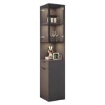 블랙 코너 캐비닛 코너 캐비닛 코너 랙 거실 와인 캐비닛 홈 디스플레이 캐비닛 벽 캐비닛 바닥 보관 캐비닛 - 이미지 5