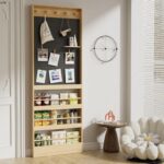 홀보드 책장 랙 도어 후면 바닥 랙 갭 초박형 수납 랙 좁은 캐비닛 침실 공간 활용 아티팩트 - 이미지 2