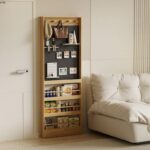 홀보드 책장 랙 도어 후면 바닥 랙 갭 초박형 수납 랙 좁은 캐비닛 침실 공간 활용 아티팩트 - 이미지 3