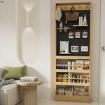 홀보드 책장 랙 도어 후면 바닥 랙 갭 초박형 수납 랙 좁은 캐비닛 침실 공간 활용 아티팩트 - 이미지 4