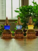 유물 탑 유리 장신구 슈랑가마 주문 보물상자 봉인 다라니경 보리탑 유물이 담긴 오륜탑 - 이미지 2