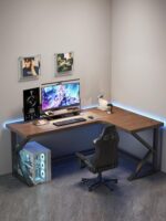 솔리드 우드 코너 컴퓨터 책상 데스크탑 홈 침실 L자형 더블 책상 코너 미국 게임 책상