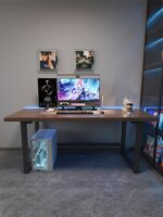 솔리드 우드 코너 컴퓨터 책상 데스크탑 홈 침실 L자형 더블 책상 코너 미국 게임 책상 - 이미지 4