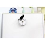 크리에이티브 새끼 고양이 3D 냉장고 시계 거실 주방 자석 냉장고 스티커 시계 메시지 스티커 벽시계 무음 시계 - 이미지 5