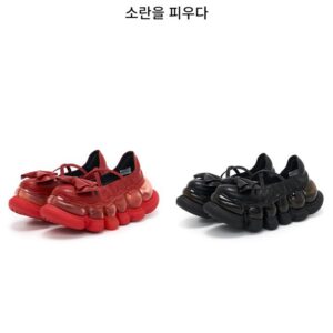 [홀리데이 신상품] 미키오사카베 여성용 JEWELRY ARK 리본 발레 플랫 캐주얼화