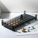 네스프레소 커피 캡슐 랙 40 그리드 유리 표면 소형 커피 크리머 보관 랙 방진 서랍형