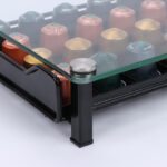 네스프레소 커피 캡슐 랙 40 그리드 유리 표면 소형 커피 크리머 보관 랙 방진 서랍형 - 이미지 3