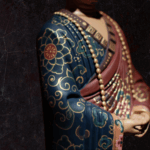 지장보살(48*15*12cm) 미네랄 안료 손으로 그린 ​​불상 다실 공간 데스크탑 지장보살 장신구 - 이미지 4