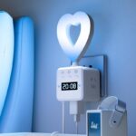 [350도 회전] 시계 디스플레이와 러브 나이트 라이트 리모컨이 있는 LED 눈 보호 지능형 음성 제어 - 이미지 2